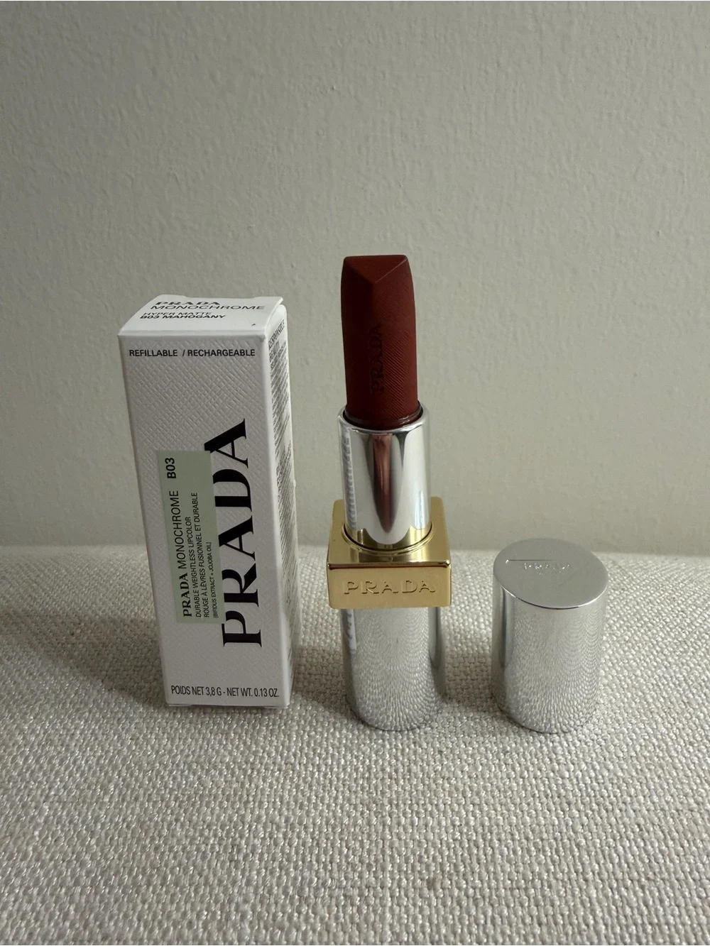 PRADA Monochrome Lipstick in B03 Mahogany